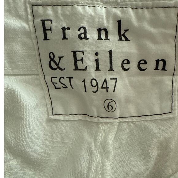 Frank & Eileen Kinsale Italian Woven Performance Linen-Blend Pants White Size 6 - Picture 8 of 11